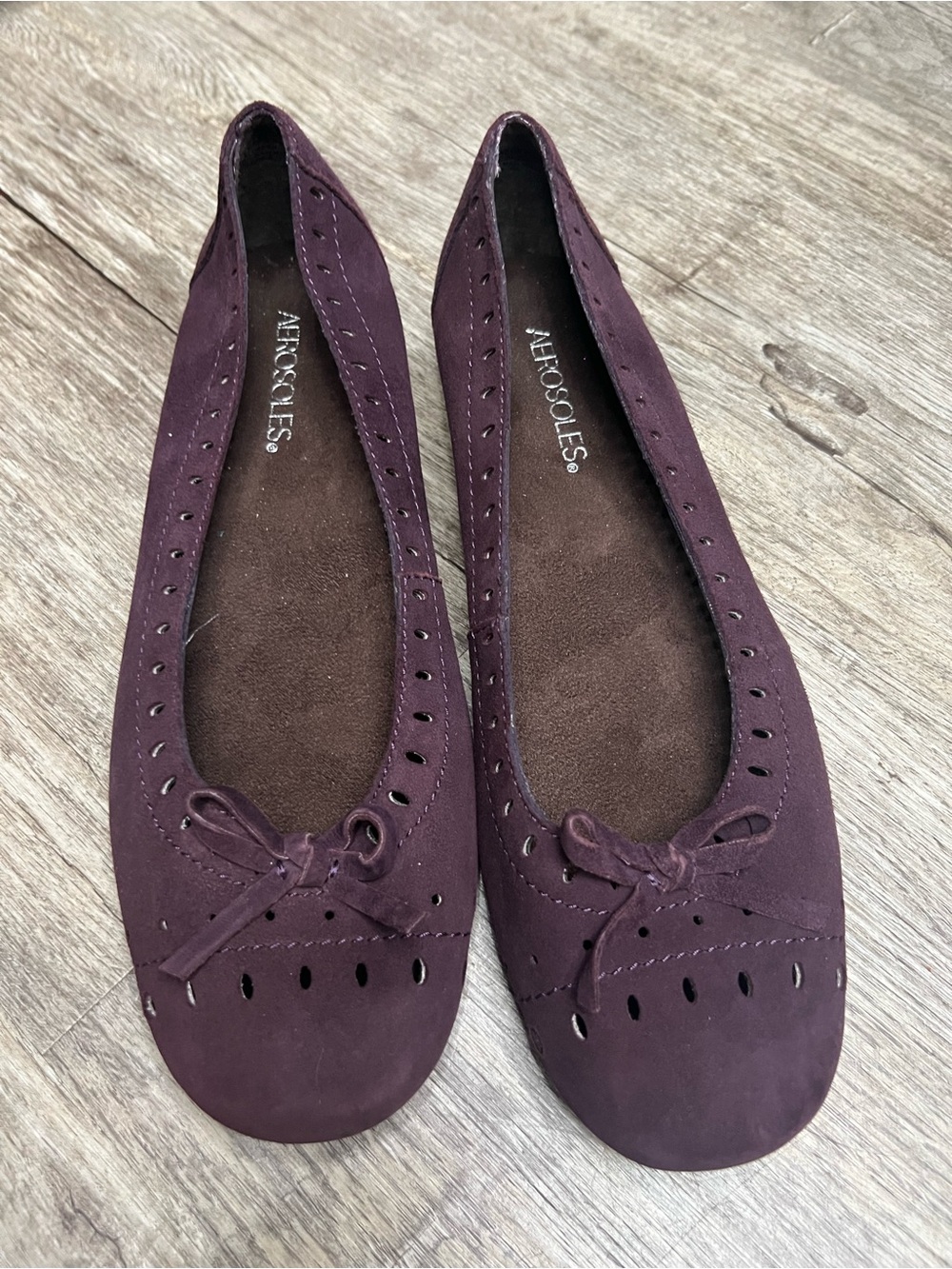 Aerosole 9M Purple Suede leather Ballet Flats